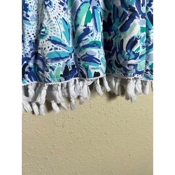 Women's Lilly Pulitzer Faux Dress Romper Size S Blue Floral Sleeveless - Picture 8 of 10